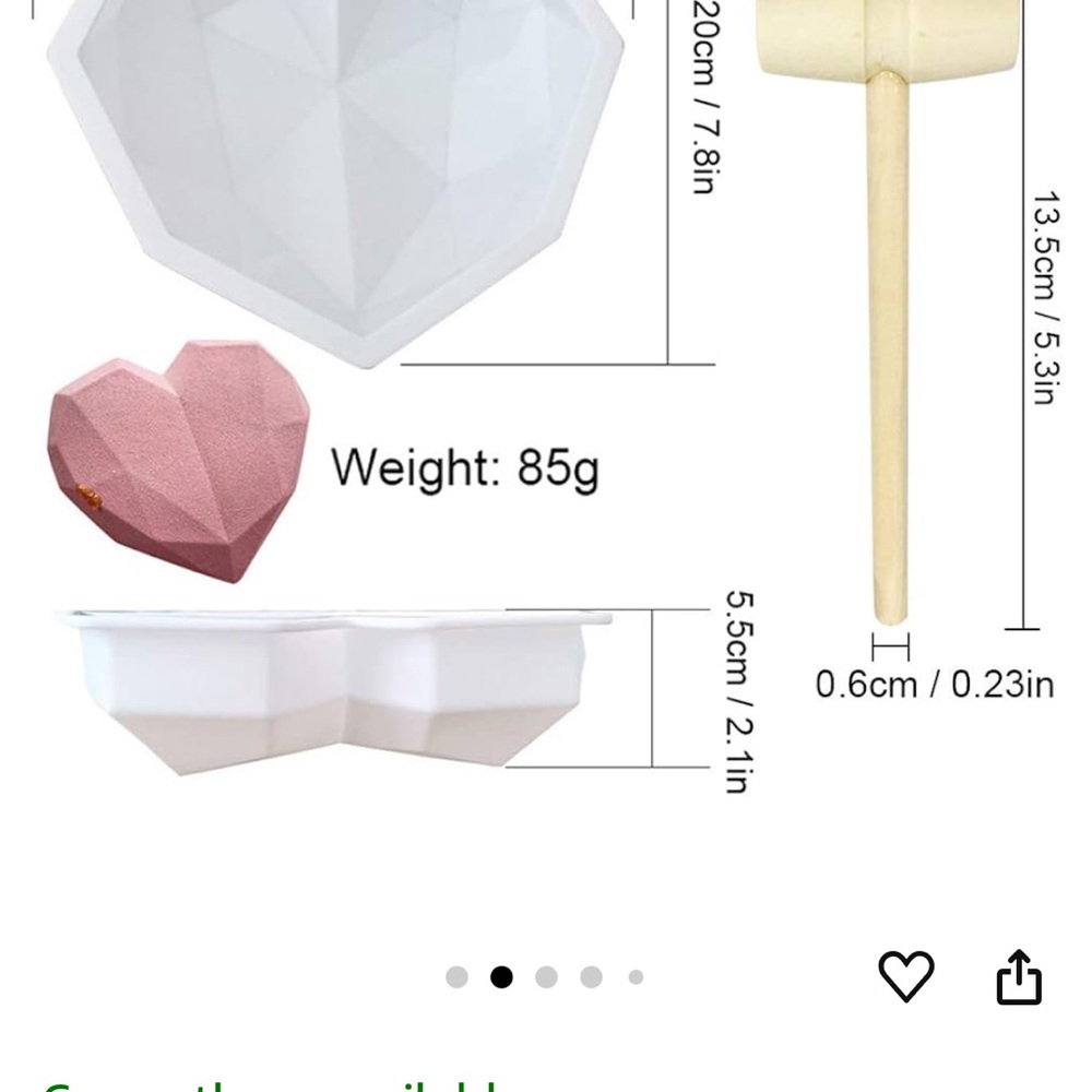 Heart-Shaped Silicone Mold with Hammer